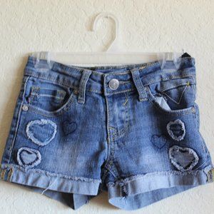 Vigoss girls heart patch denim shorts
